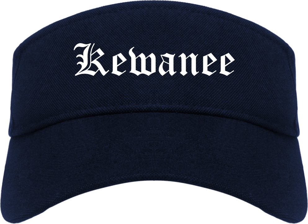 Kewanee Illinois IL Old English Mens Visor Cap Hat Navy Blue