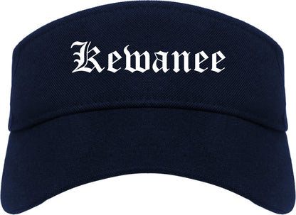 Kewanee Illinois IL Old English Mens Visor Cap Hat Navy Blue