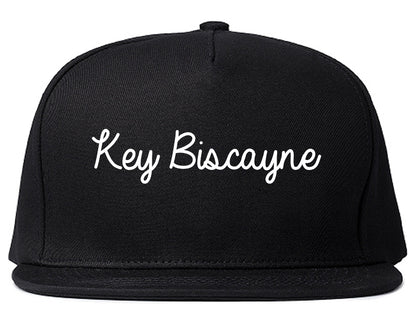 Key Biscayne Florida FL Script Mens Snapback Hat Black