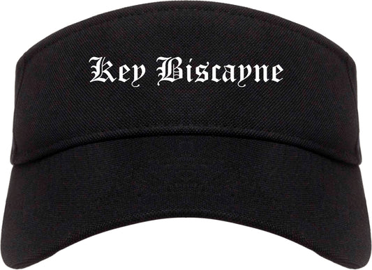 Key Biscayne Florida FL Old English Mens Visor Cap Hat Black