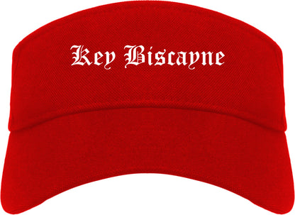 Key Biscayne Florida FL Old English Mens Visor Cap Hat Red