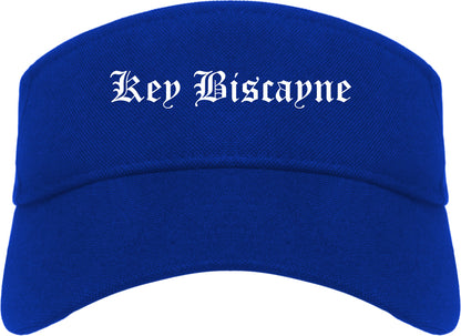 Key Biscayne Florida FL Old English Mens Visor Cap Hat Royal Blue