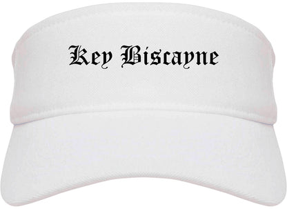 Key Biscayne Florida FL Old English Mens Visor Cap Hat White