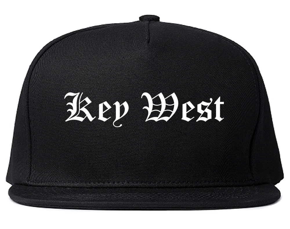 Key West Florida FL Old English Mens Snapback Hat Black
