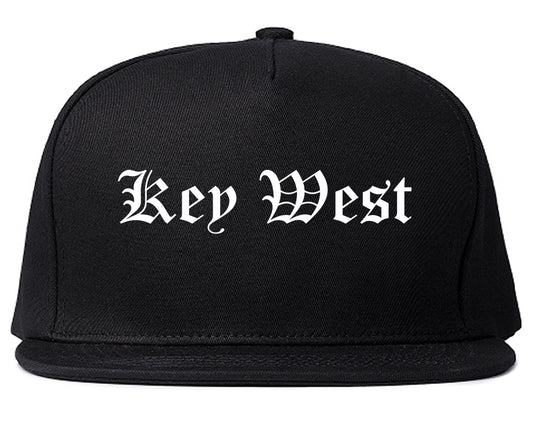 Key West Florida FL Old English Mens Snapback Hat Black