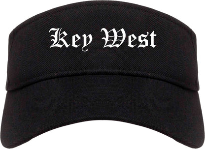 Key West Florida FL Old English Mens Visor Cap Hat Black