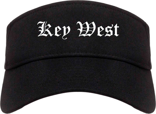Key West Florida FL Old English Mens Visor Cap Hat Black
