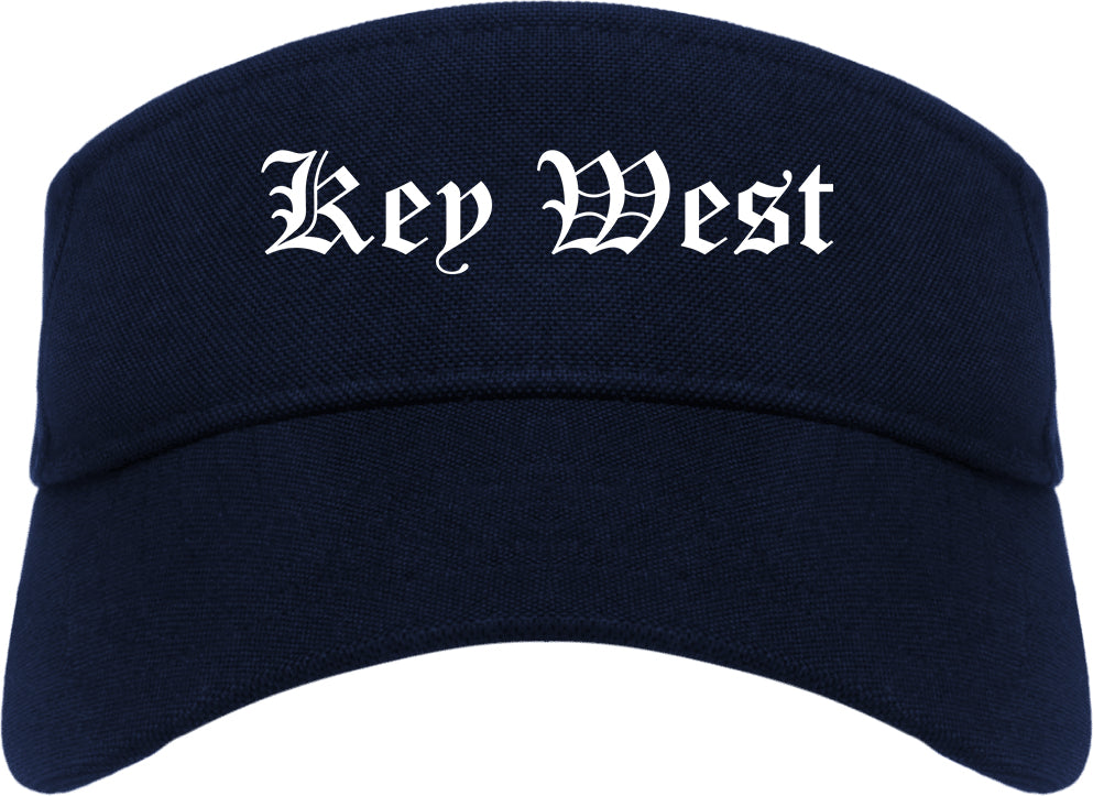 Key West Florida FL Old English Mens Visor Cap Hat Navy Blue