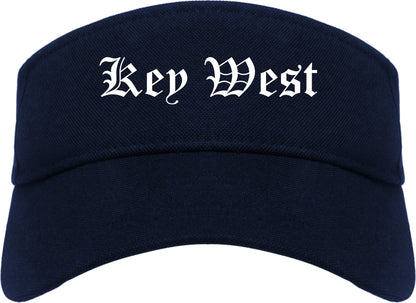 Key West Florida FL Old English Mens Visor Cap Hat Navy Blue