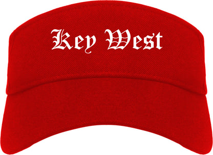 Key West Florida FL Old English Mens Visor Cap Hat Red