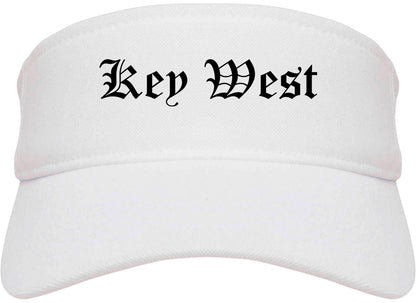 Key West Florida FL Old English Mens Visor Cap Hat White