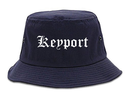 Keyport New Jersey NJ Old English Mens Bucket Hat Navy Blue