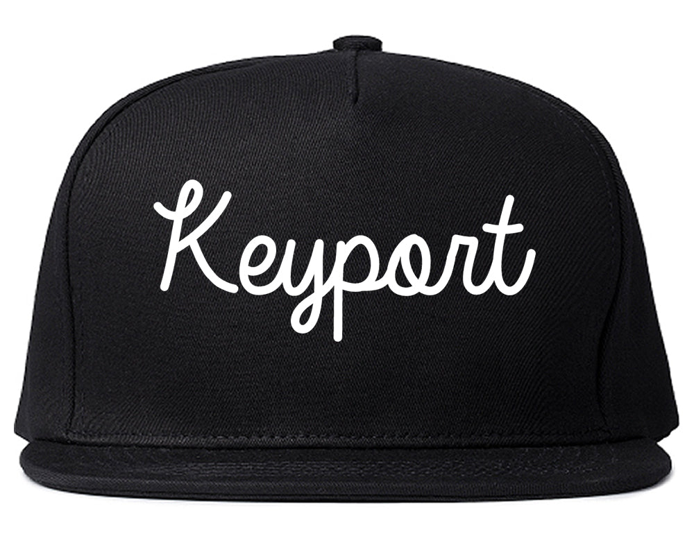 Keyport New Jersey NJ Script Mens Snapback Hat Black