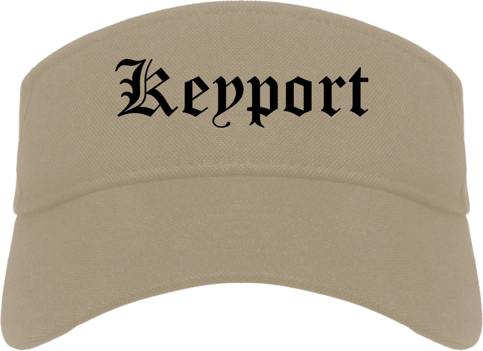 Keyport New Jersey NJ Old English Mens Visor Cap Hat Khaki