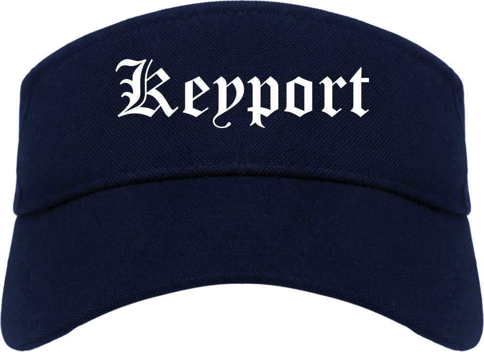 Keyport New Jersey NJ Old English Mens Visor Cap Hat Navy Blue
