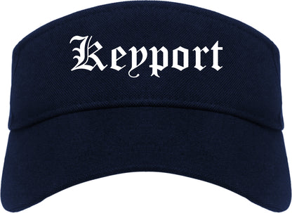 Keyport New Jersey NJ Old English Mens Visor Cap Hat Navy Blue
