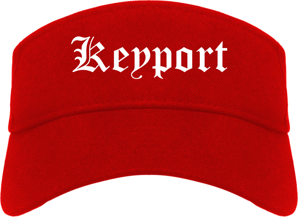Keyport New Jersey NJ Old English Mens Visor Cap Hat Red