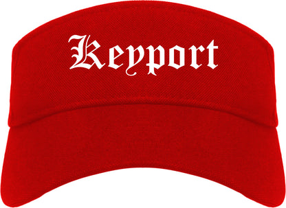 Keyport New Jersey NJ Old English Mens Visor Cap Hat Red