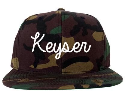 Keyser West Virginia WV Script Mens Snapback Hat Army Camo