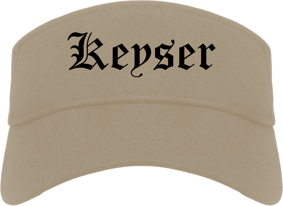 Keyser West Virginia WV Old English Mens Visor Cap Hat Khaki