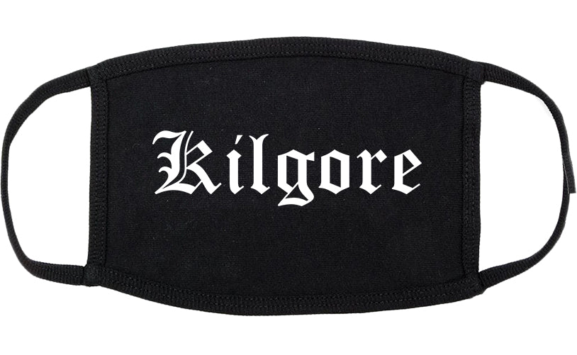 Kilgore Texas TX Old English Cotton Face Mask Black