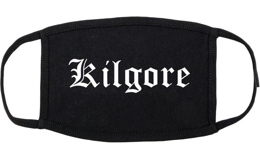 Kilgore Texas TX Old English Cotton Face Mask Black