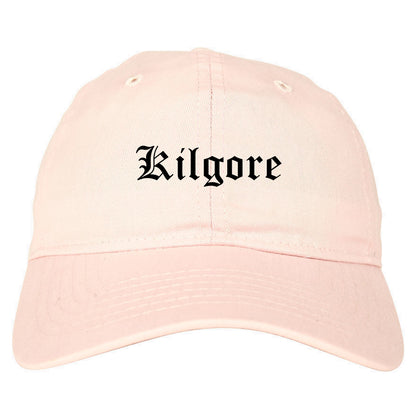 Kilgore Texas TX Old English Mens Dad Hat Baseball Cap Pink
