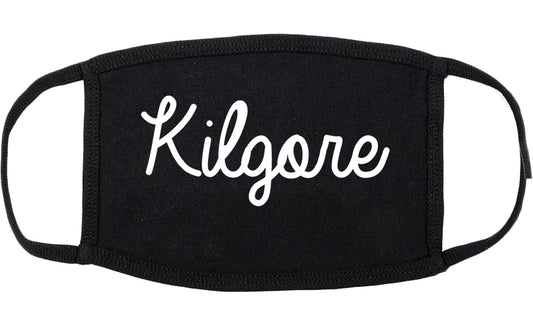 Kilgore Texas TX Script Cotton Face Mask Black