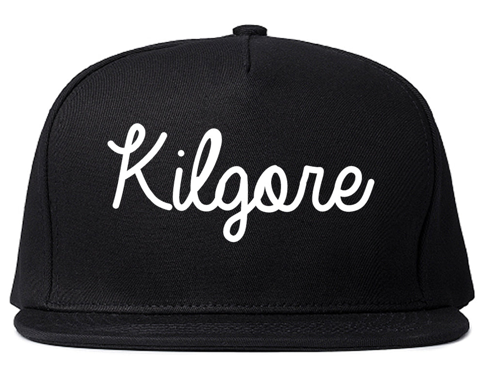 Kilgore Texas TX Script Mens Snapback Hat Black