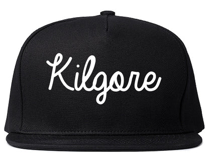 Kilgore Texas TX Script Mens Snapback Hat Black