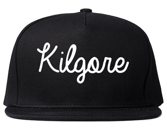 Kilgore Texas TX Script Mens Snapback Hat Black