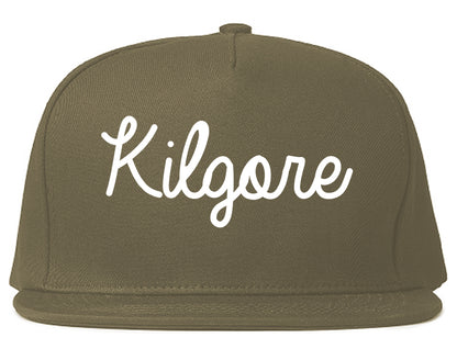 Kilgore Texas TX Script Mens Snapback Hat Grey