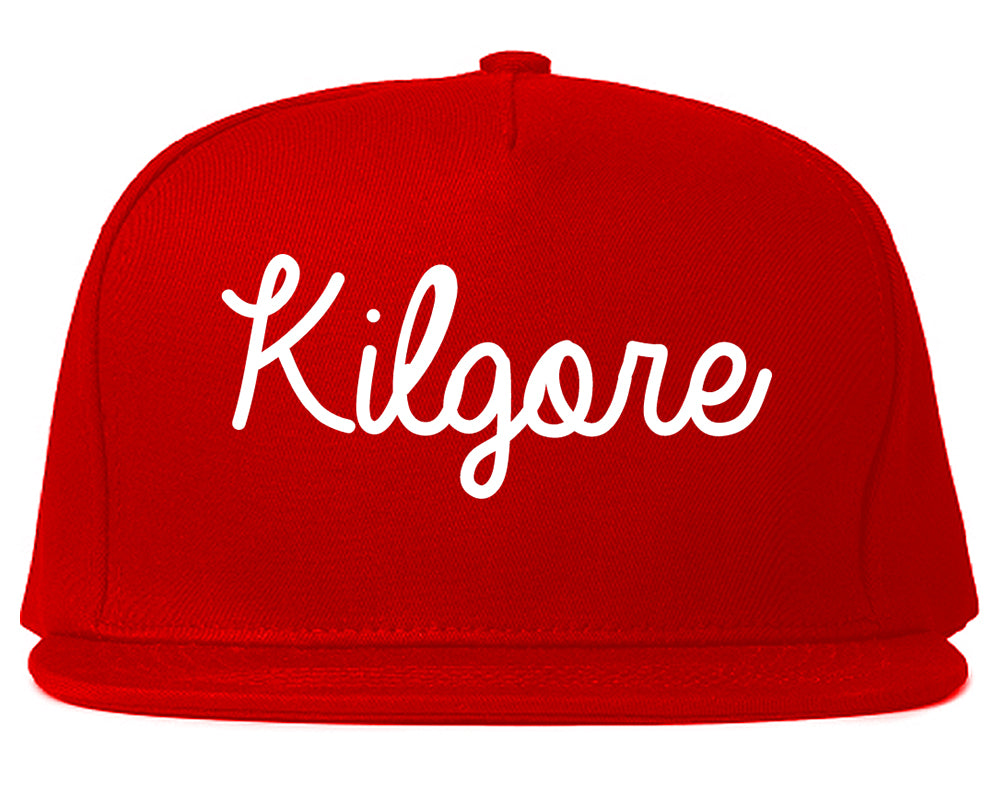 Kilgore Texas TX Script Mens Snapback Hat Red