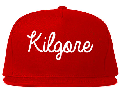 Kilgore Texas TX Script Mens Snapback Hat Red