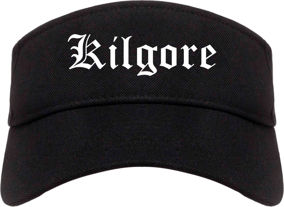 Kilgore Texas TX Old English Mens Visor Cap Hat Black
