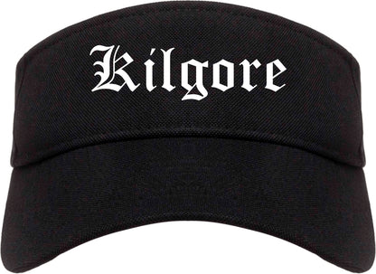Kilgore Texas TX Old English Mens Visor Cap Hat Black