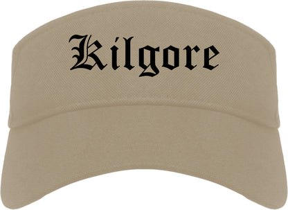 Kilgore Texas TX Old English Mens Visor Cap Hat Khaki