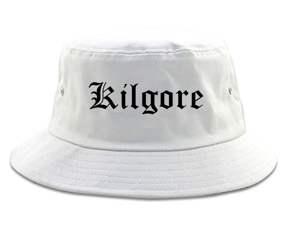 Kilgore Texas TX Old English Mens Bucket Hat White