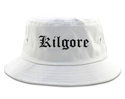 Kilgore Texas TX Old English Mens Bucket Hat White