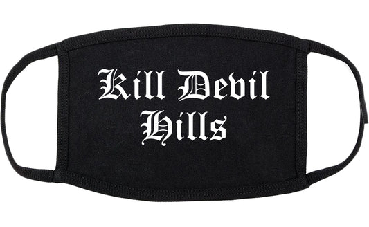 Kill Devil Hills North Carolina NC Old English Cotton Face Mask Black