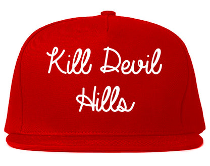 Kill Devil Hills North Carolina NC Script Mens Snapback Hat Red