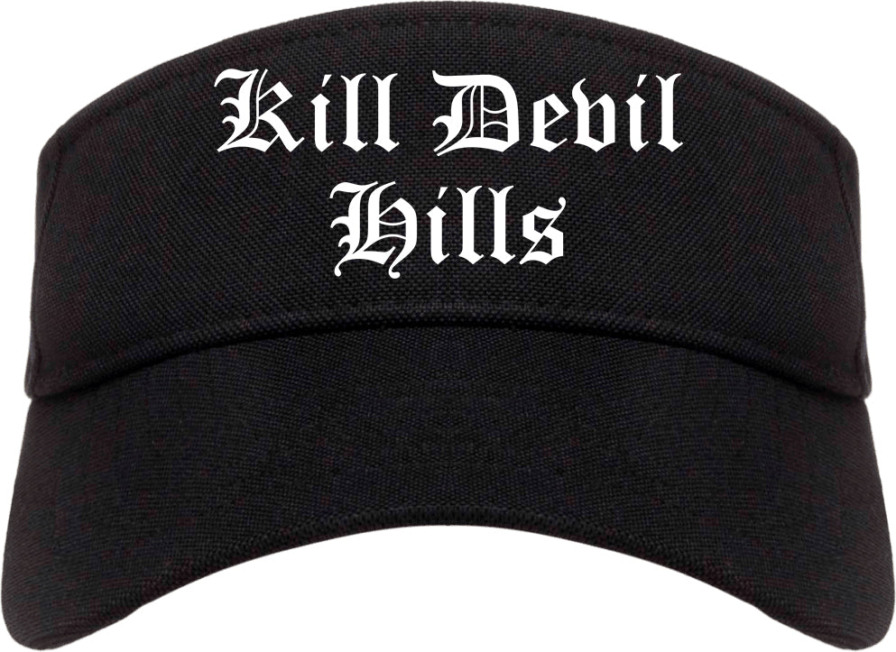 Kill Devil Hills North Carolina NC Old English Mens Visor Cap Hat Black