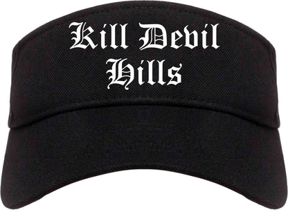 Kill Devil Hills North Carolina NC Old English Mens Visor Cap Hat Black
