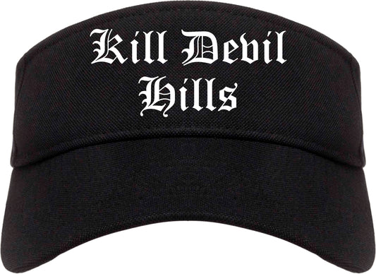 Kill Devil Hills North Carolina NC Old English Mens Visor Cap Hat Black