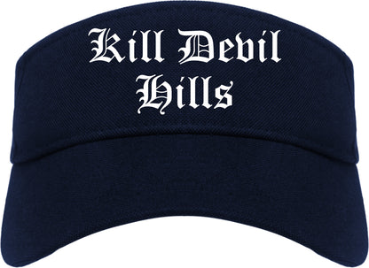 Kill Devil Hills North Carolina NC Old English Mens Visor Cap Hat Navy Blue