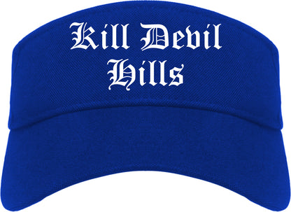 Kill Devil Hills North Carolina NC Old English Mens Visor Cap Hat Royal Blue