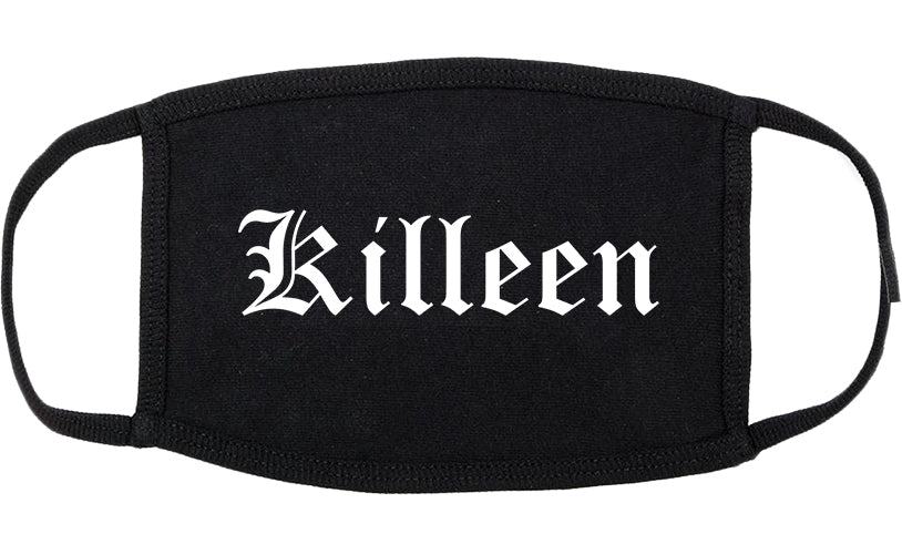 Killeen Texas TX Old English Cotton Face Mask Black