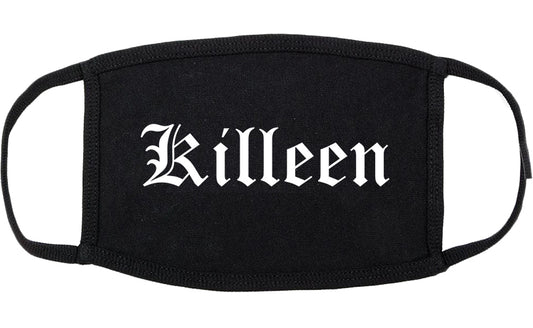 Killeen Texas TX Old English Cotton Face Mask Black