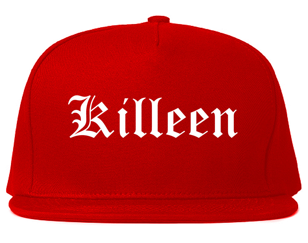 Killeen Texas TX Old English Mens Snapback Hat Red