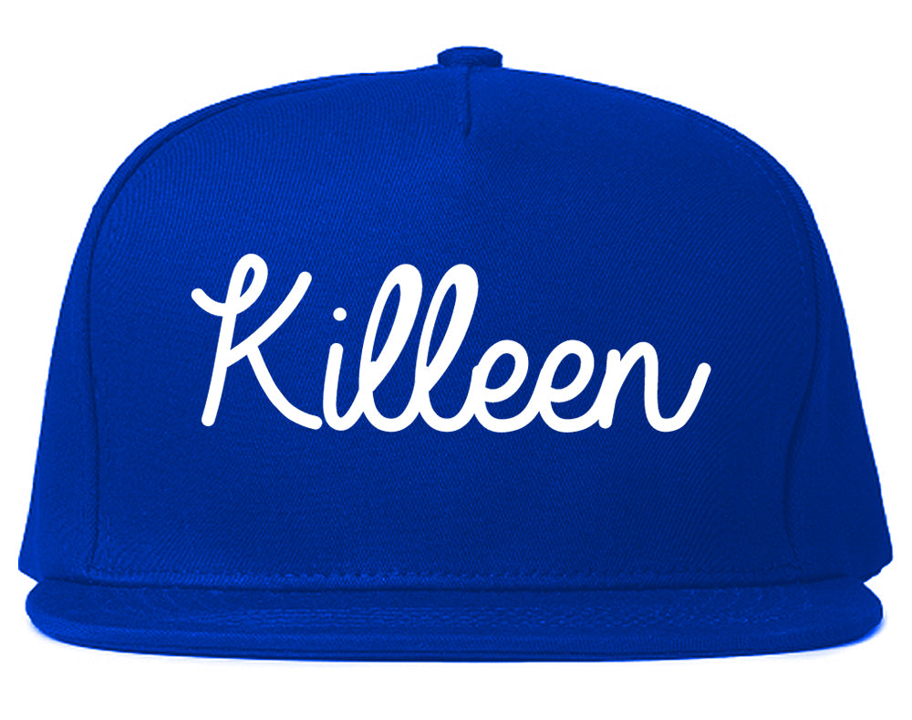 Killeen Texas TX Script Mens Snapback Hat Royal Blue